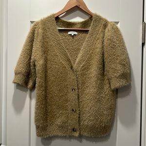 Crescent fuzzy cardigan
